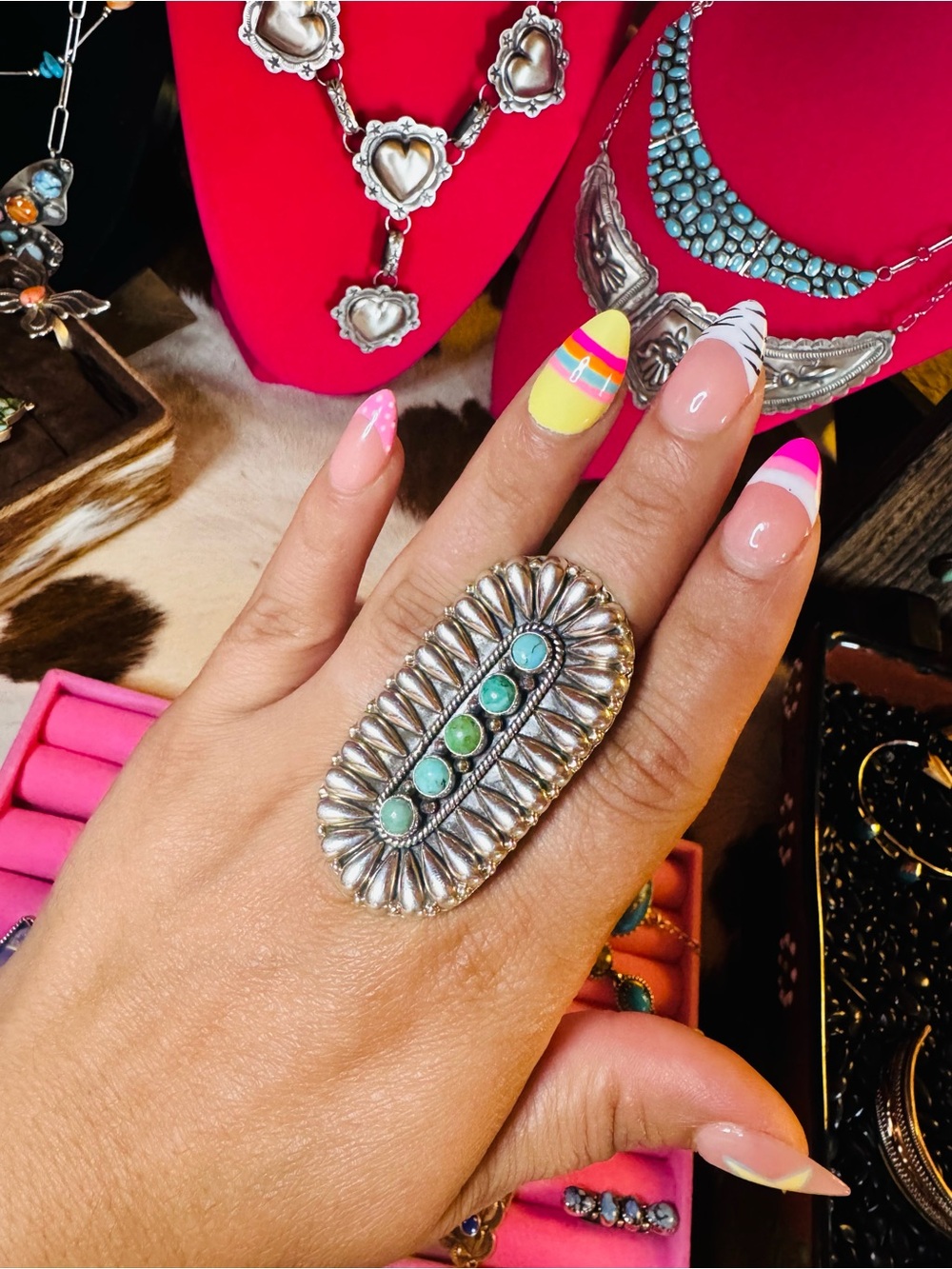 Turquoise Statement Silver Ring